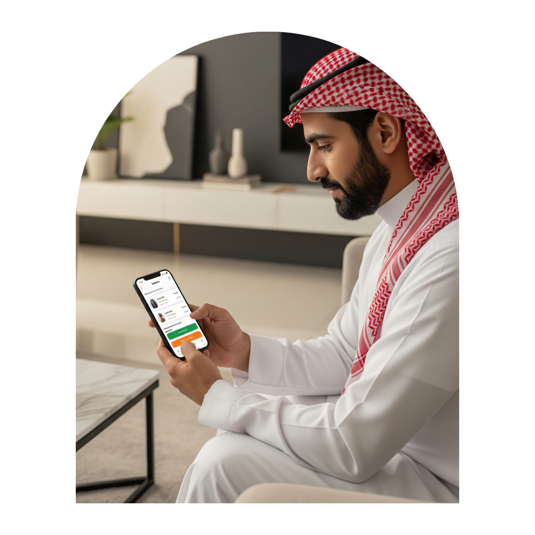 شخص يطلب من تطبيق هندام